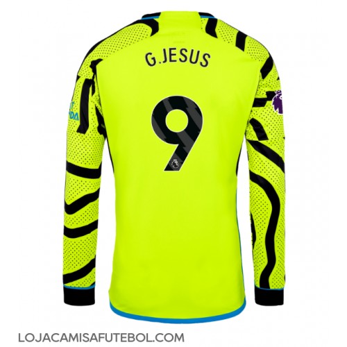 Camisa de Futebol Arsenal Gabriel Jesus #9 Equipamento Secundário 2023-24 Manga Comprida